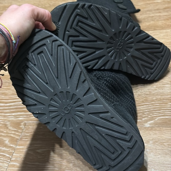 EUC UGG Black Carley Knit Tall Button Boots size 7 - Picture 6 of 12